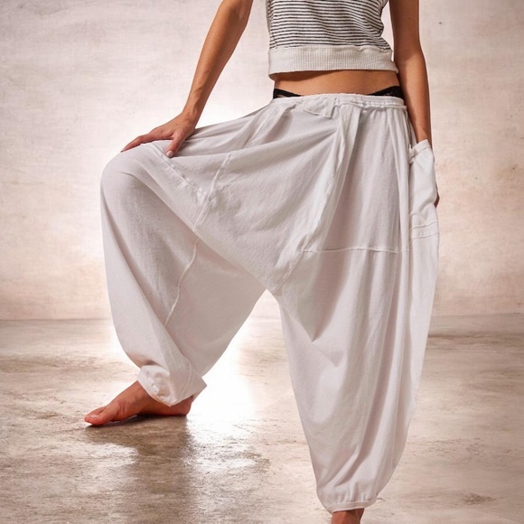 Free People Pants - Free People Movement Harem / Buddha Pants. Drop crotch, oversized. White. M-L
